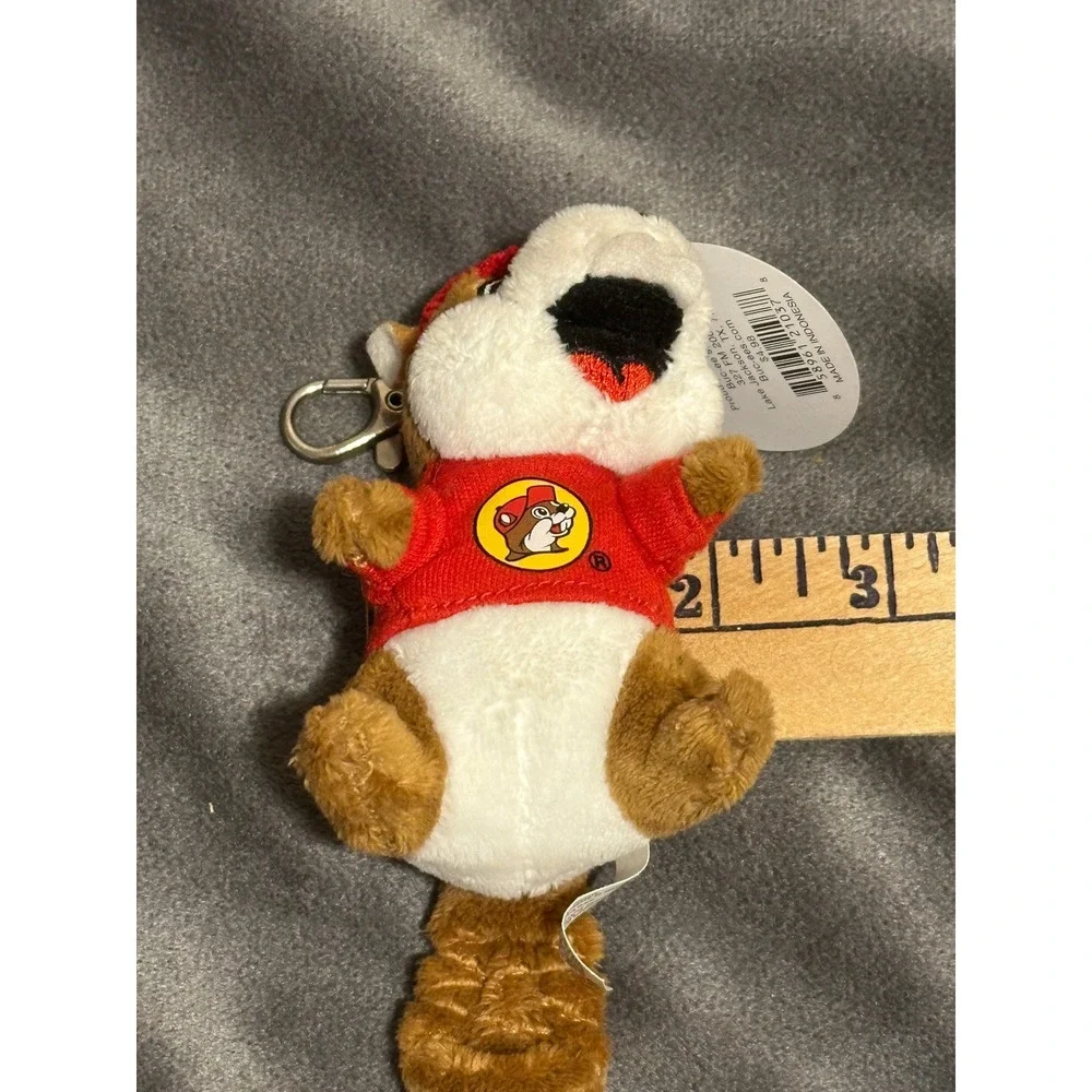 Buc-ee's Beaver Plush Keychain Red Hat and Shirt Texas Souvenir 5 Inch NWT